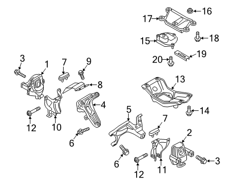 2014 Audi A5 Quattro Engine & Trans Mounting Diagram