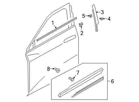 2019 Audi e-tron Quattro Exterior Trim - Front Door Diagram
