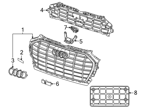 2025 Audi Q5 Sportback Grille & Components Diagram