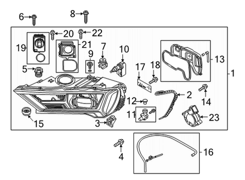 2024 Audi Q7 Headlamp Components Diagram