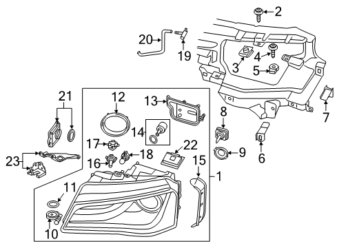 2011 Audi A8 Quattro Headlamp Components Diagram 2