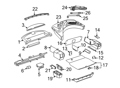 2001 Audi S8 Interior Trim - Rear Body Diagram
