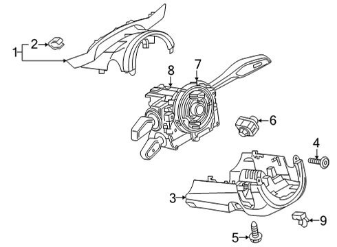 2022 Audi RS7 Sportback Shroud, Switches & Levers Diagram