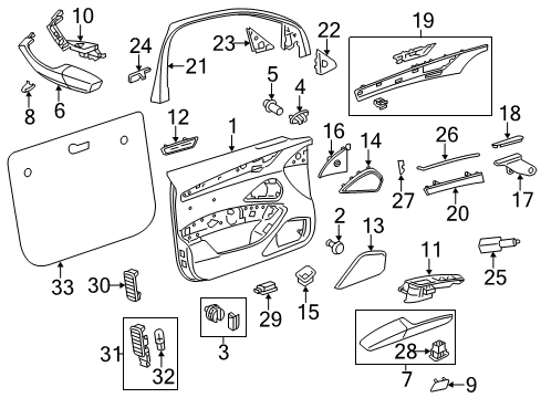 2013 Audi S8 Interior Trim - Front Door Diagram