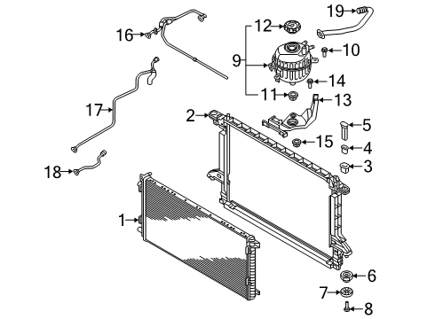 2020 Audi e-tron Sportback Radiator & Components Diagram