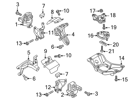 2015 Audi S5 Engine & Trans Mounting Diagram