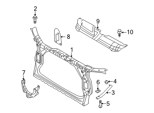2009 Audi A4 Radiator Support Diagram