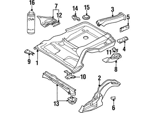 1996 Audi Cabriolet Rear Floor & Rails