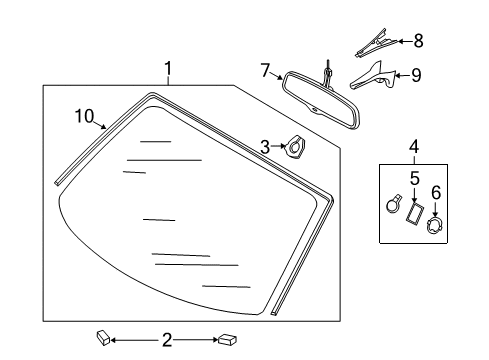 2011 Audi TT Quattro Exterior Trim - Windshield Diagram
