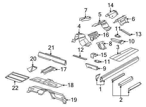 2010 Audi A8 Quattro Floor & Rails Diagram 2