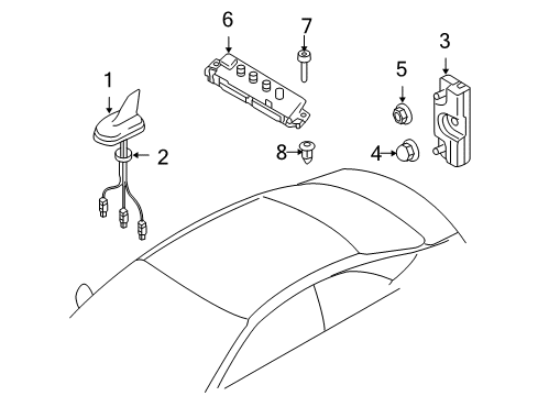 2014 Audi S5 Antenna Assembly Diagram for 4G0-035-503-J-GRU