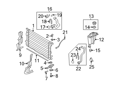 2009 Audi A4 Radiator & Components Diagram