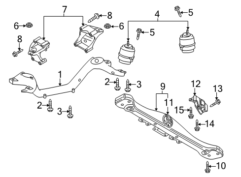 2009 Audi Q7 Engine & Trans Mounting Diagram