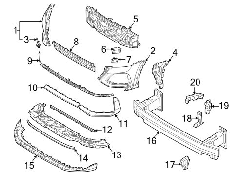 2023 Audi RS Q8 Bumper & Components - Front Diagram