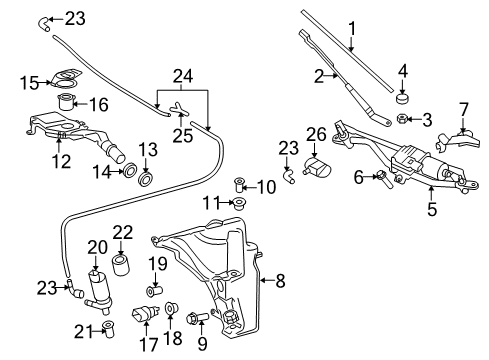 2011 Audi A4 Quattro Wiper & Washer Components Diagram 2