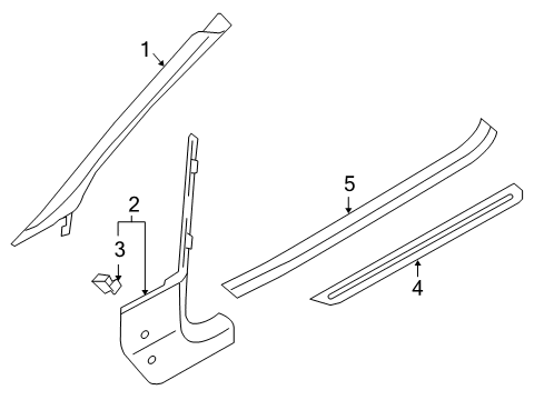 2010 Audi A5 Quattro Interior Trim - Pillars Diagram 2