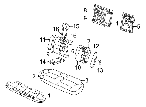 2002 Audi S4 Rear Seat Components