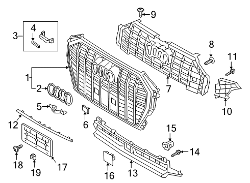 2023 Audi Q3 Grille & Components Diagram