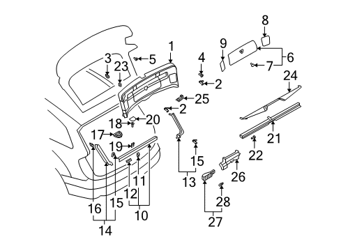 2008 Audi Q7 Interior Trim - Lift Gate Diagram
