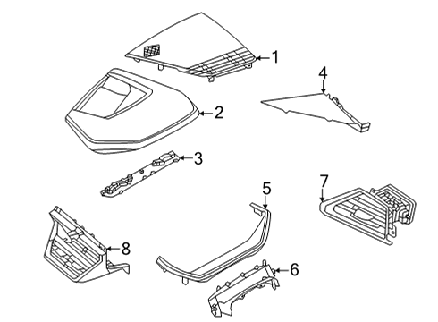 2022 Audi e-tron GT Air Grille Diagram for 4J3-819-203-6PS