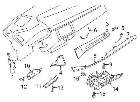 2023 Audi RS Q8 Instrument Panel Components Diagram 2