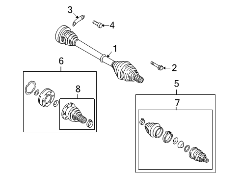 2011 Audi TT Quattro Drive Axles - Rear Diagram