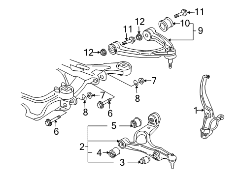 2011 Audi Q7 Front Suspension Components Diagram