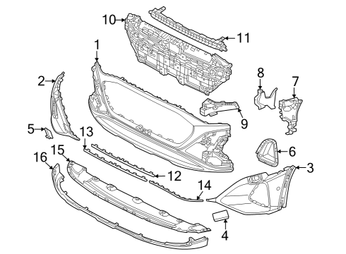 2024 Audi Q8 e-tron Bumper & Components - Front Diagram