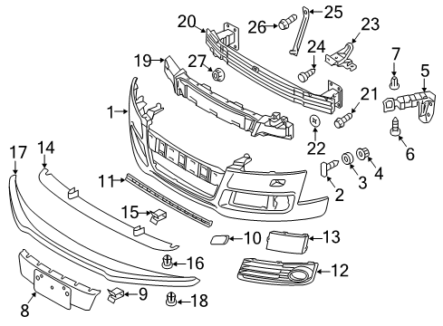 2011 Audi TT Quattro Bumper & Components - Front Diagram