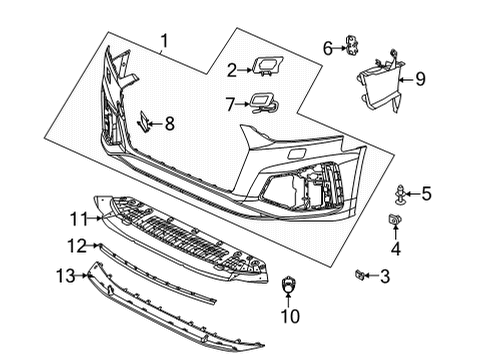 2024 Audi S5 Bumper & Components - Front Diagram