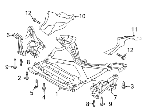 2020 Audi A4 Suspension Mounting - Front Diagram