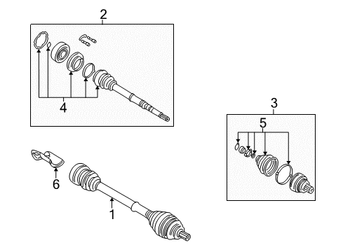 1996 Audi A4 Drive Axles - Front Diagram