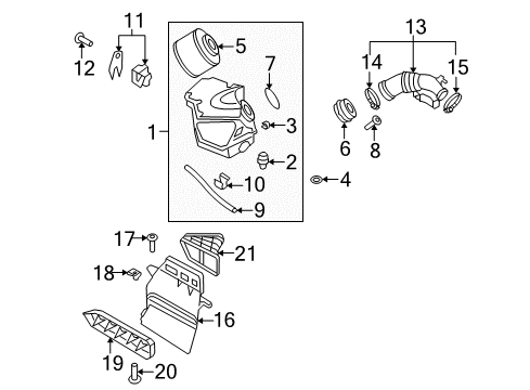 2009 Audi A5 Quattro Air Cleaner Assembly Bracket Diagram for 8K0-133-426-A