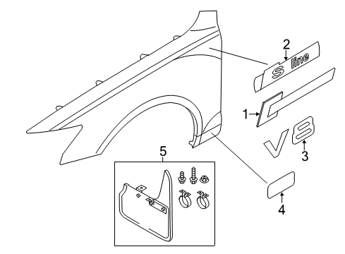 2016 Audi A6 Exterior Trim - Fender Diagram