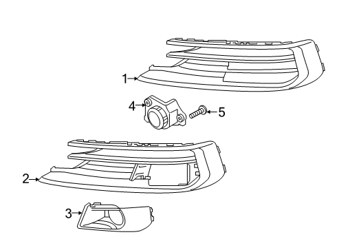 2019 Audi A8 Quattro Grille & Components Diagram