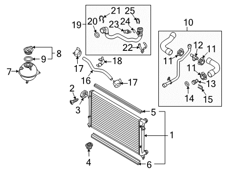 2006 Audi A3 Radiator & Components Diagram