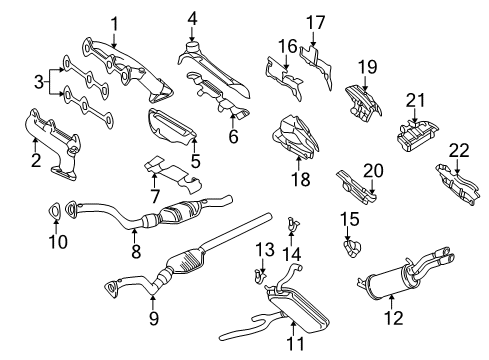 1997 Audi A4 Exhaust Components Diagram