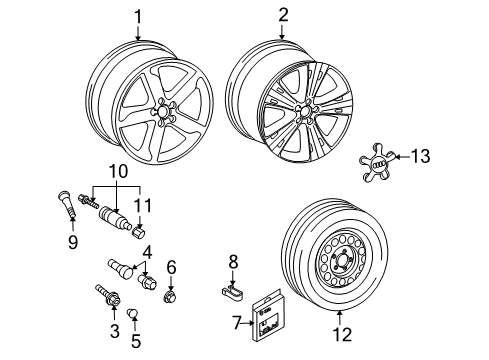 2014 Audi Q7 Wheel Covers & Trim Diagram
