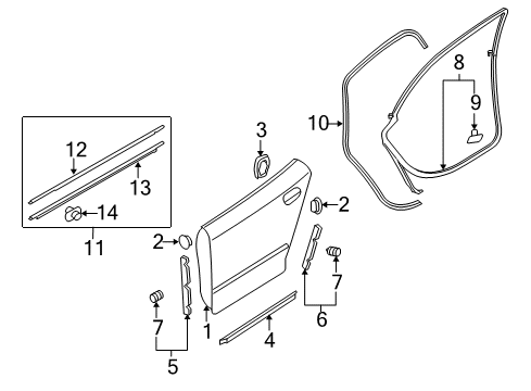 2006 Audi A4 Door & Components Diagram