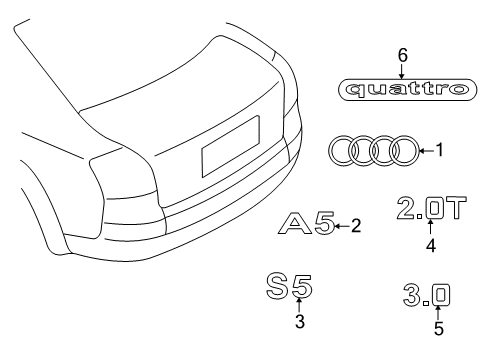 2011 Audi A5 Exterior Trim - Trunk Diagram