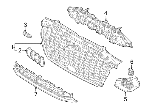 2025 Audi A3 Quattro Grille & Components Diagram