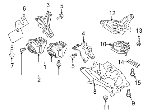 2010 Audi A5 Quattro Engine & Trans Mounting Diagram