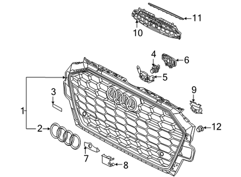 2020 Audi A4 Grille & Components Diagram