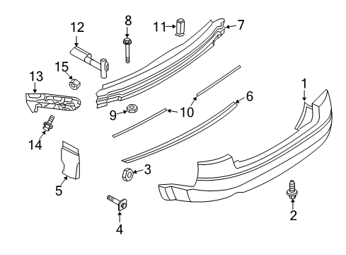 2005 Audi S4 Bumper & Components - Rear Diagram 3