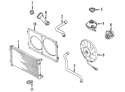 2002 Audi TT Radiator & Components Diagram
