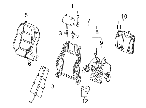 2005 Audi A4 Front Seat Components Diagram 8