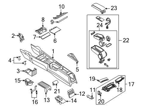 2007 Audi A3 Quattro Cup Holder Diagram for 8P0-862-533-B-8C1