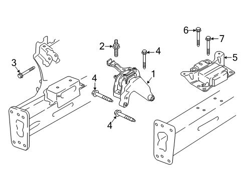 2021 Audi TT Quattro Engine & Trans Mounting Diagram