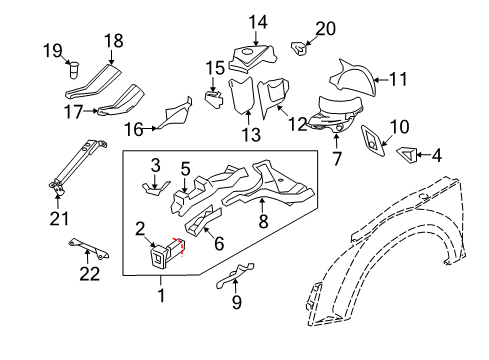 2011 Audi TT Quattro Structural Components & Rails Diagram