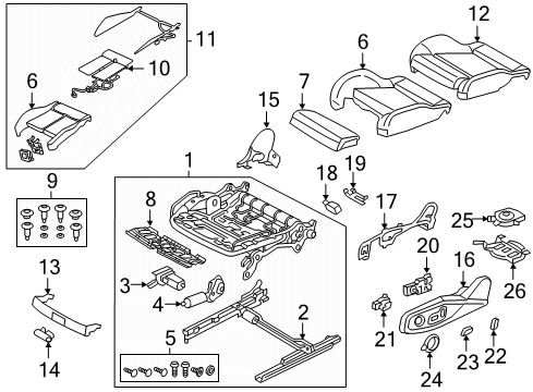 2024 Audi A4 allroad Passenger Seat Components Diagram